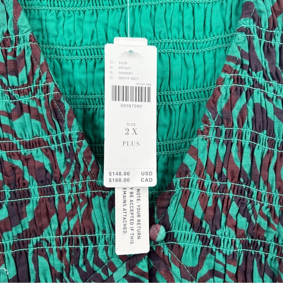Anthropologie NWT The Peregrine Mini Dress in Green Motif size 2X - Picture 5 of 9